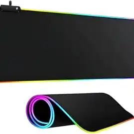 Mouse Pad Gamer RGB Led 80x30 Grande Speed Antiderrapante Base Emborrachada Borda Costurada Ideal para Jogos e Escritório