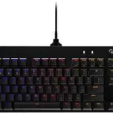 Teclado Mecânico Gamer Logitech G PRO com Layout US, RGB LIGHTSYNC, Design TKL, Cabo Destacável e Switch Exclusivo GX Blue Clicky