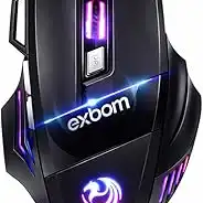 Mouse Gamer 7D 3200 DPI Ajustável 7 Botões Luzes LED RGB Alta Precisão e Velocidade, Jogos, Trabalho, Estudos, Cabo Nylon Reforçado Super Rápido Ergonômico Antideslizante Clique Duplo Premium