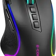 Mouse Sem Fio Gamer, 2.4G, Bluetooth, USB-C, 8000 DPI, 1000Hz, 9 Botões Programáveis, RGB 16,8M, Bateria 1000mAh, Ergonômico para PC/Notebook