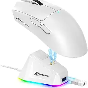 Mouse Gamer ATTACK SHARK X11 Sem Fio Tri-Mode (2.4G/Bluetooth/USB) Com Base RGB – Ergonômico, Alta Precisão