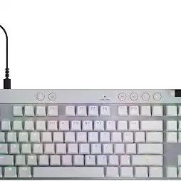 Teclado Gamer Com Fio Logitech G PRO X TKL RAPID com layout US, Switches Magnético- analógicos, Modo Rapid Trigger, Acionamento Ajustável, e RGB LIGHTSYNC - Branco