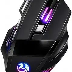 Mouse Gamer 7D 3200 DPI Ajustável 7 Botões Luzes Led RGB Alta Precisão e Velocidade, Jogos, Trabalho, Estudos, Cabo Reforçado Super Rápido Ergonômico Antideslizante Clique Duplo Premium