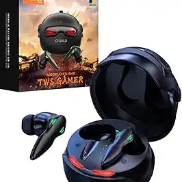 Fone de Ouvido Gamer Bluetooth 5.4 A'Gold TWS FN-B48, Case LED Robótico, Redução de Ruído por IA, Baixa Latencia, 8h de Bateria, Som Imersivo.