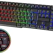 Teclado Gamer Semi Mecânico RGB LED Rainbow, USB, ABNT-2, Anti-Ghosting, Multimídia, Ideal para Jogos e Digitação, Ergonômico - Computador Videogame