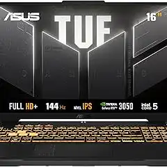 Notebook ASUS TUF Gaming F16 Intel Core 5, RTX 3050, 16 GB, 512 GB SSD, W11 Home,Tela 16.0'' FHD, Mecha Gray - FX607VJ-RL007W