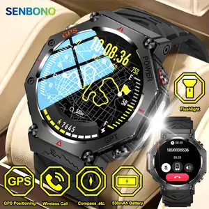 Smartwatch Robust Outdoor SENBONO KC91 com Bússola Bateria 530mAh e 3ATM