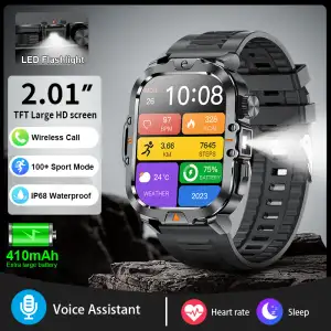 Relógio Inteligente LIGE BWV17 com Lanterna LED para Homens, Relógio de Fitness, Atende Chamadas, À Prova D'Água, Longa...