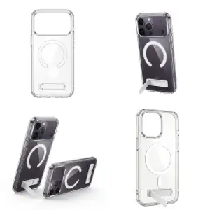 Capa Magnética Transparente com Bumper de Câmera Anti-Impacto para iPhone (11 ao 16 Pro Max)