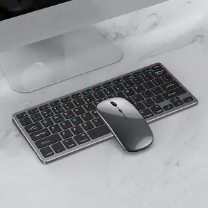 Combo Teclado e Mouse Sem Fio Dual Mode Bluetooth e 2.4G Recarregável