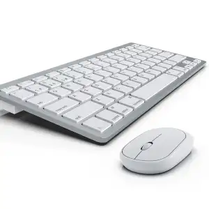 Kit Combo Teclado e Mouse Sem Fio 2.4G Slim Ergonômico