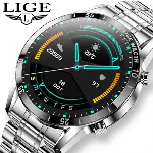 Relógio Inteligente LIGE BW0189 para Homens, Atende Chamadas, Monitora Frequência Cardíaca e Sono, Dispositivos Vestíveis à...
