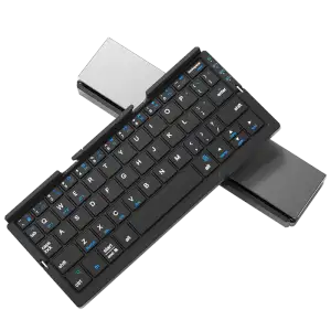 Teclado Sem Fio Dobrável Portátil Bluetooth BOW Recarregável com Suporte