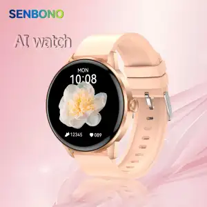 SENBONO Novas Mulheres Smartwatch HX36 Elegante 1,43 polegadas AMOLED HD Tela de Pulso Esportes Fitness Tracker IP67 Silicone...