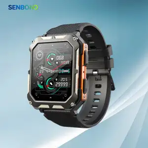 Relógio Inteligente Unissex SENBONO C20PRO com Tela Touch AMOLED de Alta Precisão, Monitor de Frequência Cardíaca, IP68,...