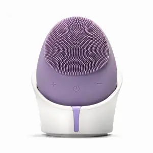 Conjunto de escova facial elétrica de silicone, sem fio e à prova d’água, com espuma, para limpeza facial sônica, no atacado