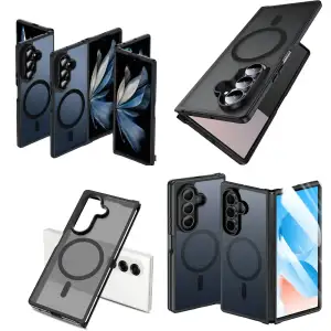 Capa Blindada Magnética 360° com Protetor de Dobradiça e Película para Galaxy Z Fold Series