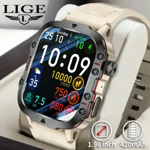 Relógio Inteligente Rugged BW0667 para Homens, Atende Chamadas, Música, Monitor de Fitness, Monitor de Pressão Arterial,...