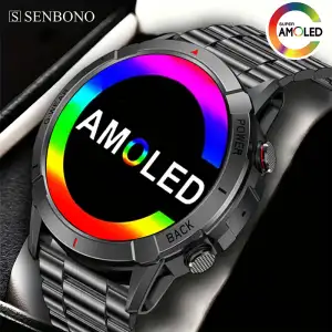 Relógio Inteligente Esportivo Unissex SENBONO NX10 com Tela AMOLED 466x466 HD, Longa Duração da Bateria, Atendimento de...