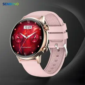 Smartwatch Unissex SENBONO HK39T À Prova d'Água IP68 com Pulseira de Silicone, Tela AMOLED, Bateria de 5-10 Dias, Monitor de...
