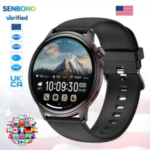 Relógio Inteligente SENBONO HK36 Design Slim NFC IP68 À Prova D'Água Tela Sensível ao Toque Monitoramento de Frequência...