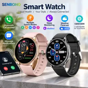 Relógio Inteligente SENBONO Y33 para Mulheres com Mostradores Personalizados, Atendimento de Chamadas, Monitor de Frequência...
