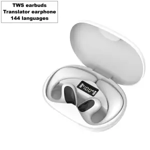 Tradução 144 idiomas earbuds BT5.1 fone de ouvido sem fio tradutor earbuds M8 TWS fones de ouvido multilingue