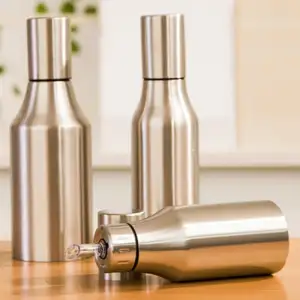 Venda quente de aço inoxidável óleo garrafa com palha tampa-durável ferrugem-resistente cozinha óleo dispensador para...