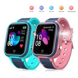 Relógio Inteligente Infantil SENBONO LT21 Quadrado 4G com Localização GPS, Tela OLED, Chamadas, Mensagens de Voz e Câmera...