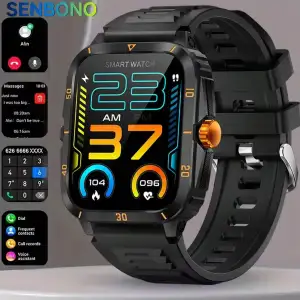 Relógio Inteligente SENBONO KT71 para Homens com Tela HD de 1.96'', Resposta a Chamadas, Monitor de Frequência Cardíaca,...