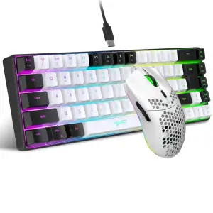 Kit Gamer HXSJ Teclado USB RGB + Mouse Ultraleve Honeycomb