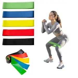Kit Avançado de Faixas de Resistência TPE para Yoga com 5 Níveis Elásticas para Casa, Academia e Viagem