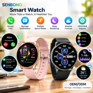 SENBONO Y33 Smartwatch para Chamadas, Relógio Esportivo, Monitor de Frequência Cardíaca, Rastreador de Fitness Feminino, Tela...