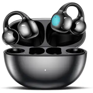 Fone de Ouvido Sem Fio Bluetooth 5.4 Clip-on Esportivo com Autonomia 72h e Display LED